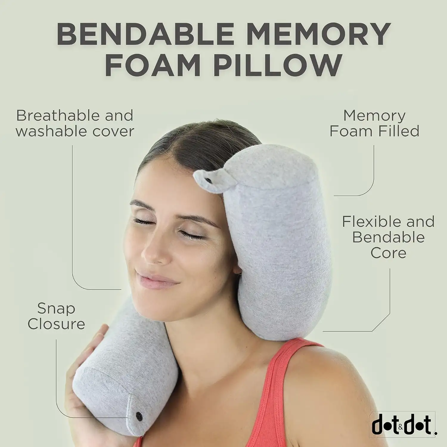 Dot&Dot Twist Memory Foam Travel Pillow for Airplanes - 71EnWdKQ3hL._AC_SL1500_